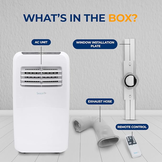 3-in-1 Portable Air Conditioner with Built-in Dehumidifier Function,Fan Mode, Remote Control, Complete Window Mount Exhaust
