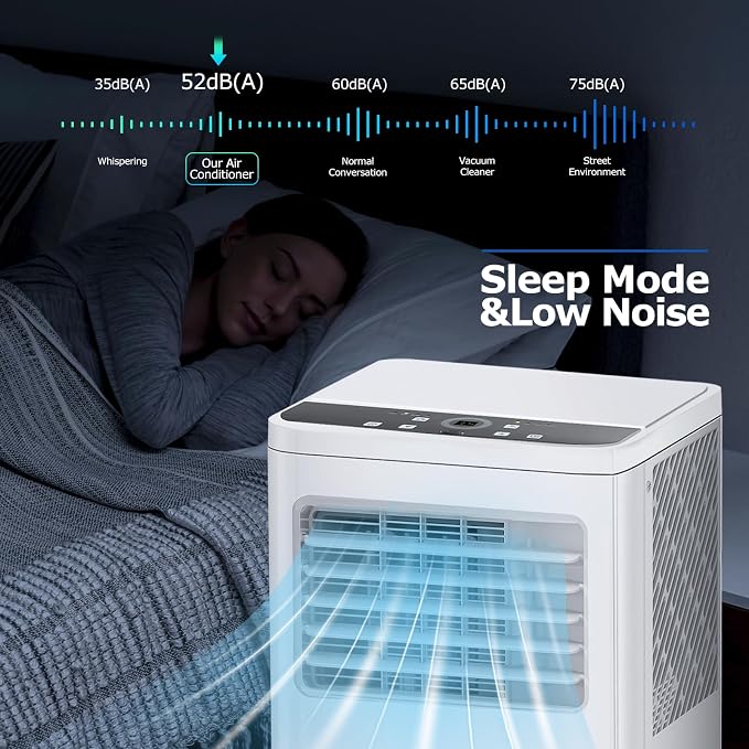 3-in-1 Portable Air Conditioners,10000BTU Portable AC Units Cools 450 Sq.Ft. with 24H Timer Remote Control,Easy Install Kit