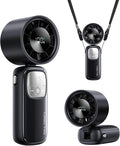 3-in-1 Portable Handheld Turbo Fan-100 Speeds, 15000 RPM, 10Hrs Cooling, LED Display, 90° Rotation, USB Rechargeable Battery