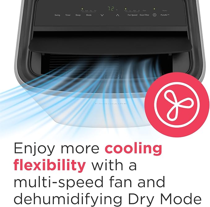 3-in-1 Portable Room Air Conditioner 10,000 BTU (ASHRAE) / 6,500 BTU (DOE), Cools Up to 450 Sq. Ft., Quiet Operation