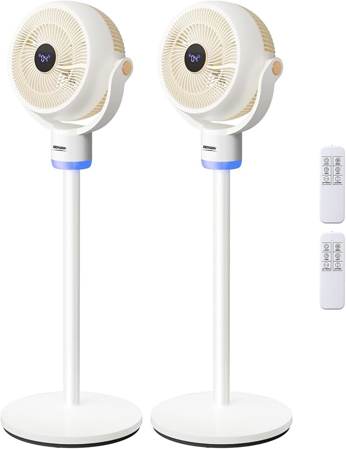 3-in-1 Standing Fan for Bedroom, 40" Pedestal & Tabletop Fan, 120°+90°Omni-directional Oscillating Fan with Remote, Mood