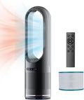3 IN 1 Tower Fan, 31.5Inch Cooling & Heating Bladeless Fan with HEPA Filter, Floor Fan Combo 80° Oscillating with Remote