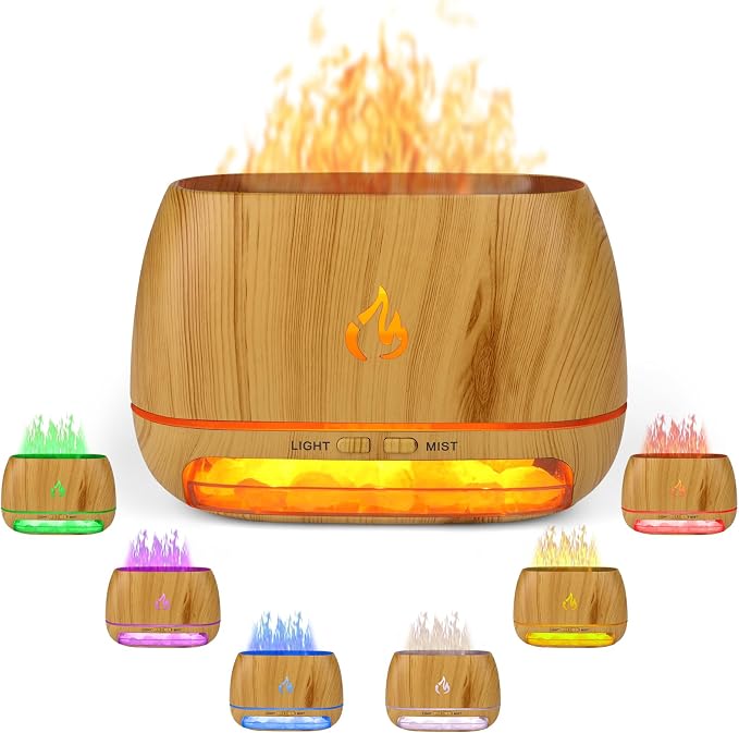 3-in-1 Ultrasonic Essential Oil Diffuser & Himalayan Salt Lamp Diffuser & 7 Colors Changing Oil Diffuser,100% Pure Himalayan