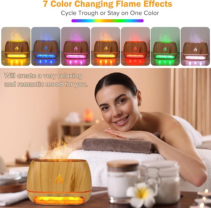 3-in-1 Ultrasonic Essential Oil Diffuser & Himalayan Salt Lamp Diffuser & 7 Colors Changing Oil Diffuser,100% Pure Himalayan