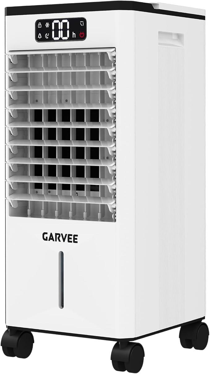 3-IN-1portable air conditioners, 1.84Gal Touch Screen Swamp Cooler with Remote Control, 6 Speeds/3 Modes/LED Display/90°+90°