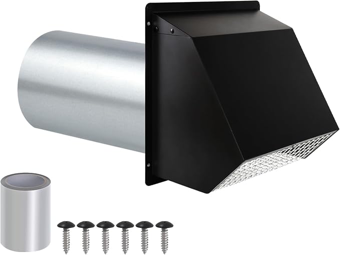3 Inch Dryer Vent Cover Wall Vent Hood with Screen and Damper,Outdoor Dryer Vent Cover Outside Exhaust Vent Cover for Duct