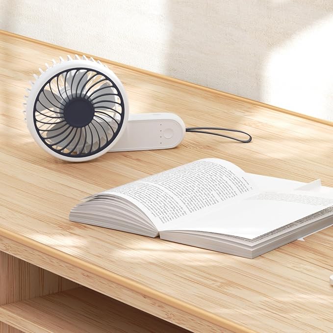 3-Inch Mini USB Rechargeable Portable Handheld Fan 3-Speeds Battery Operated Small Foldable Quiet Pocket Hand Personal