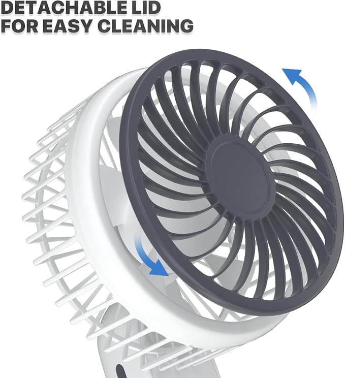 3-Inch Mini USB Rechargeable Portable Handheld Fan 3-Speeds Battery Operated Small Foldable Quiet Pocket Hand Personal