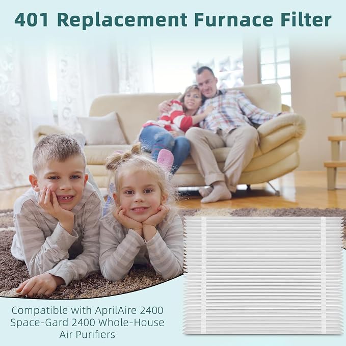 3-Pack 401 Replacement Filter Compatible with 2400, Space-Gard 2400 Whole-House Air Purifier, MERV-10 Furnace