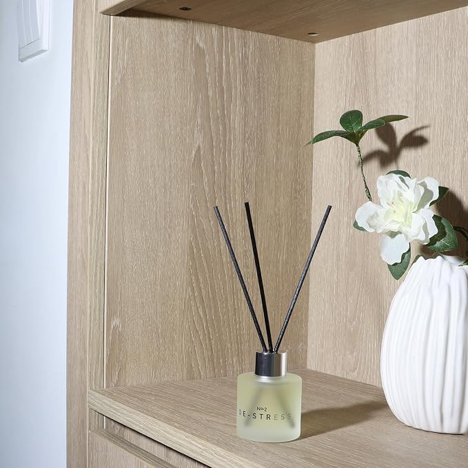 3 Pack Fragrance Reed Diffuser, 50ML Gardenia Jasmine Lemongrass Aromatherapy Diffuser Set with 12 Black Fiber Sticks,Air