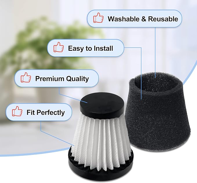 3 Pack Handheld Vacuum Cleaner Filter Compatible with Scorpion Handheld Vacuum Cleaner Style F117, Compare to Part