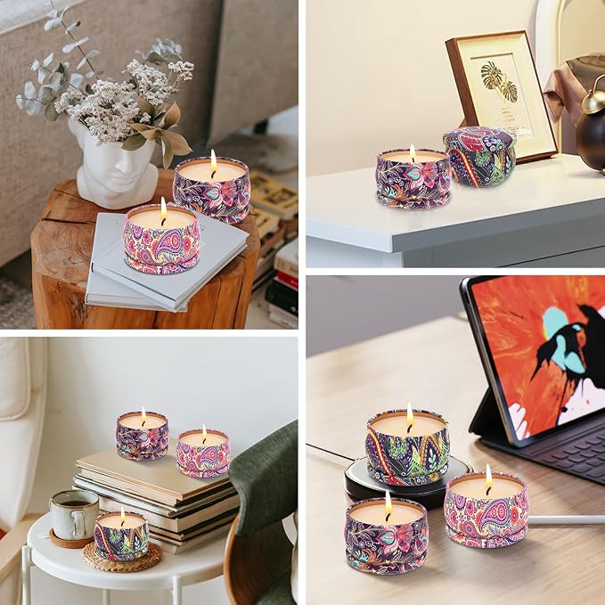 3 Pack Home Scented Candles - Strong Lavender, Vanilla & Rose Candle, 2.5 Oz, 100% Soy, made from natural materials