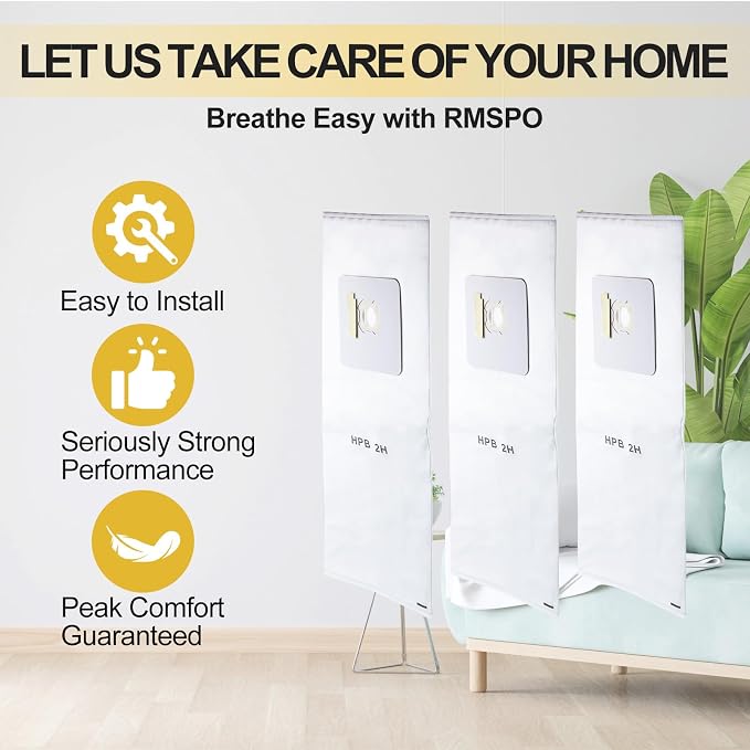 (3 Pack) HPB2H HEPA Central Vacuum Bags Compatible with, AstroVac & Valet - Replacement for H1P, P70, SR36, SR38