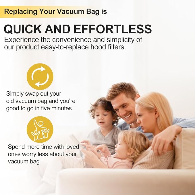 (3 Pack) HPB2H HEPA Central Vacuum Bags Compatible with, AstroVac & Valet - Replacement for H1P, P70, SR36, SR38