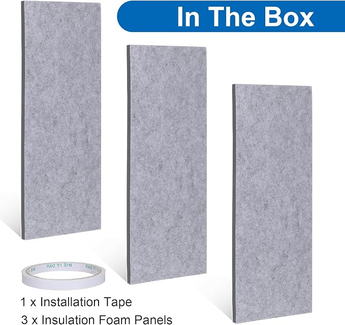 3 Pack Insulated Foam Panels for Portable Ac Window Vent Kit, Adjustable Double Layer Insulation Seal Panels to Block Heat