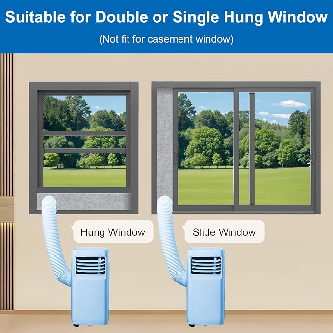 3 Pack Insulated Foam Panels for Portable Ac Window Vent Kit, Adjustable Double Layer Insulation Seal Panels to Block Heat