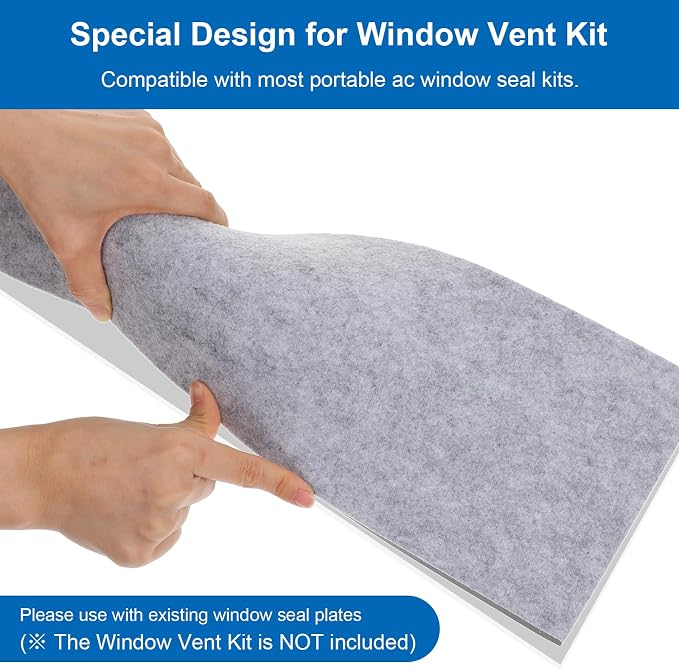 3 Pack Insulated Foam Panels for Portable Ac Window Vent Kit, Adjustable Double Layer Insulation Seal Panels to Block Heat
