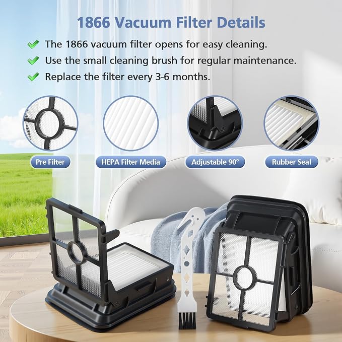 3 Pack Multi-Surface Pet Brush Rolls 2788 and Vacuum Filters 1866 Compatible with CrossWave Max 2554 2554A 2590 2593