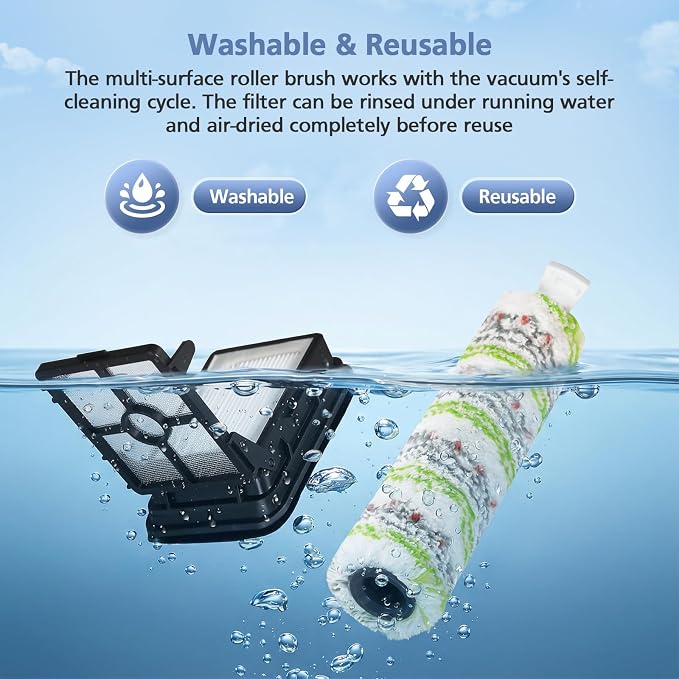 3 Pack Multi-Surface Pet Brush Rolls 2788 and Vacuum Filters 1866 Compatible with CrossWave Max 2554 2554A 2590 2593
