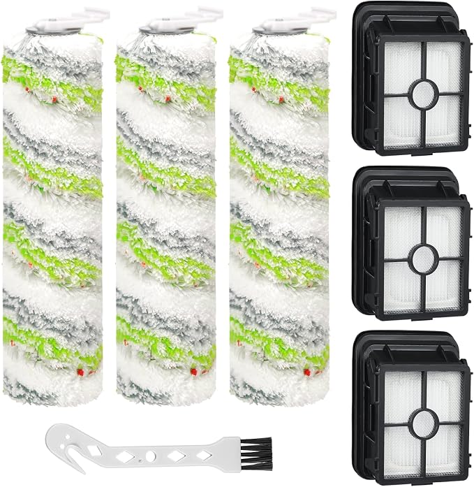 3 Pack Multi-Surface Pet Brush Rolls 2788 and Vacuum Filters 1866 Compatible with CrossWave Max 2554 2554A 2590 2593