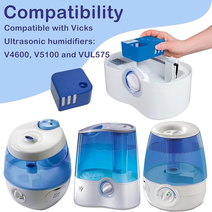 3 Pack PDC51V1 Demineralization Cartridges Compatible with Vick Ultrasonic Humidifier Models V4600, V5100, alternate product