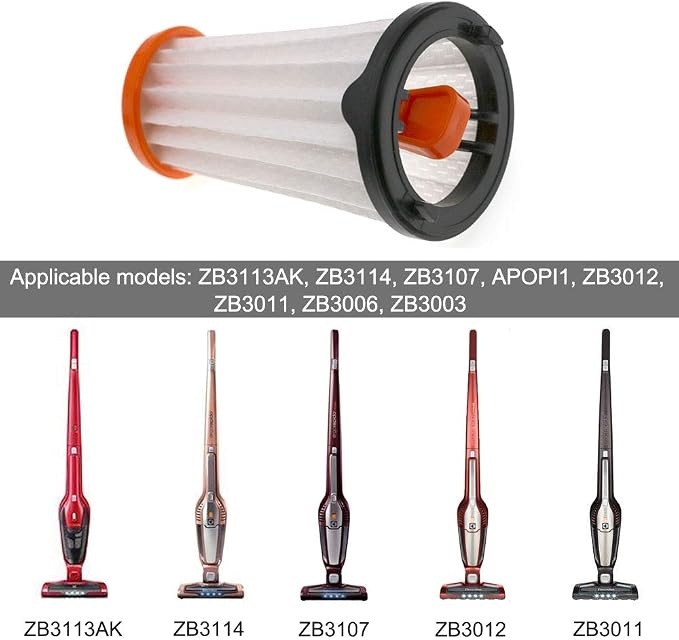 3 Pack Replacement Filter Compatible with Rapido and Ergorapido Vacuum Cleaners Compare to Part # AEG AEF144, EF144