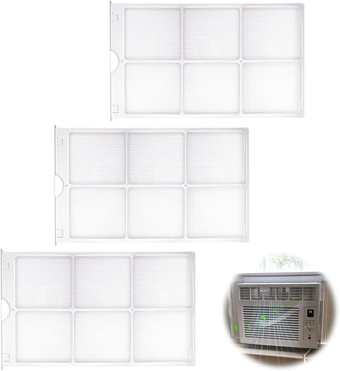 3 Pack WJ85X21746 GE Air Conditioner AC Air Filter Replacement Replaces AP6280063, 4588851, A0010209471