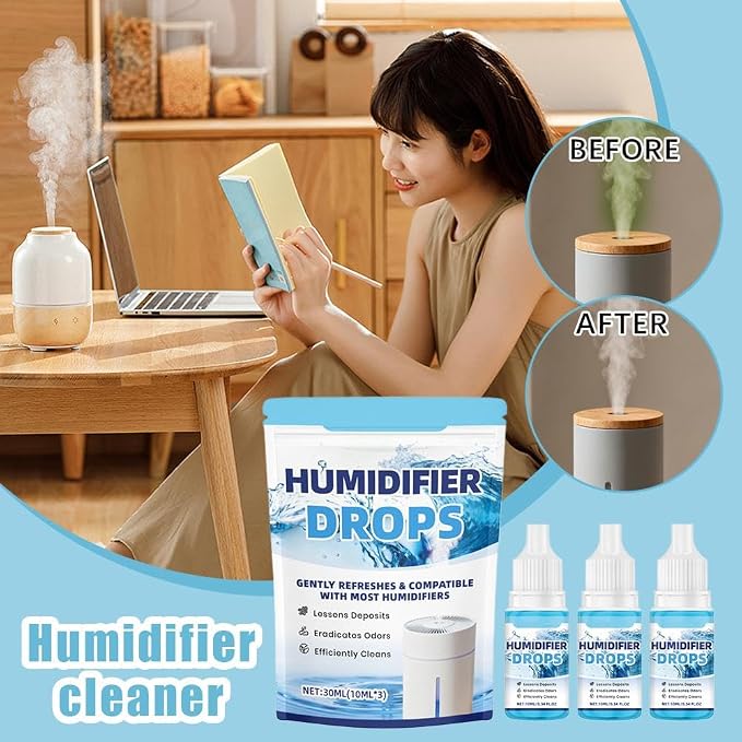 3 Pcs Humidifier Cleaner Drops – Water Treatment for Mineral Buildup & Removal, alternate product view 3