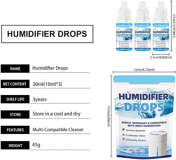 3 Pcs Humidifier Cleaner Drops – Water Treatment for Mineral Buildup & Removal, alternate product view 7