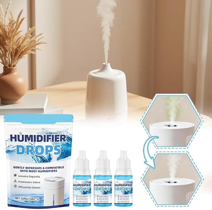 3 Pcs Humidifier Drops – Water Treatment Cleaner for Mineral Buildup & Odor Removal, 30ml (3 x 10ml Bottles), alternate