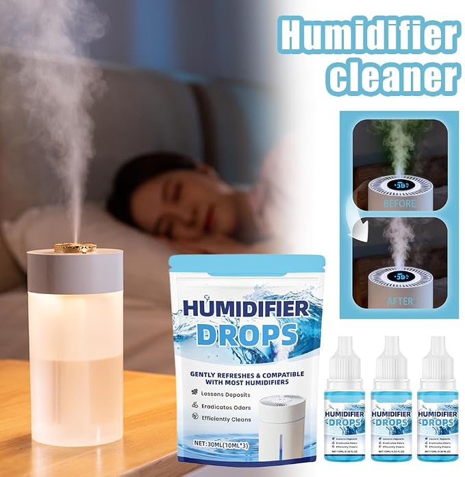 3 Pcs Humidifier Drops – Water Treatment Cleaner for Mineral Buildup & Odor Removal, 30ml (3 x 10ml Bottles), alternate
