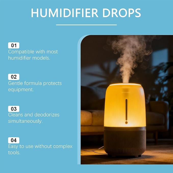 3 Pcs Humidifier Drops – Water Treatment Cleaner for Mineral Buildup & Odor Removal, 30ml (3 x 10ml Bottles), alternate