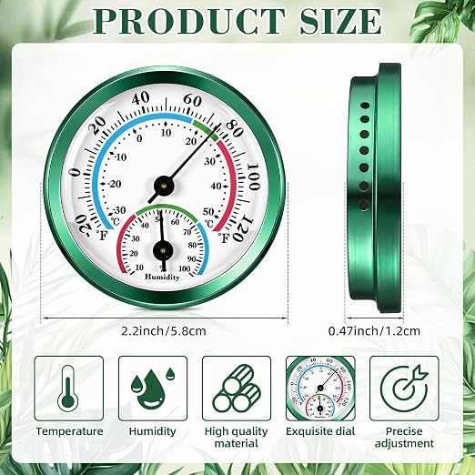 3 Pcs Indoor Outdoor Thermometer 2 in 1 Mini Home Temperature Humidity Hygrometer Monitor Gauge for Home Offices Wall