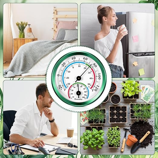 3 Pcs Indoor Outdoor Thermometer 2 in 1 Mini Home Temperature Humidity Hygrometer Monitor Gauge for Home Offices Wall