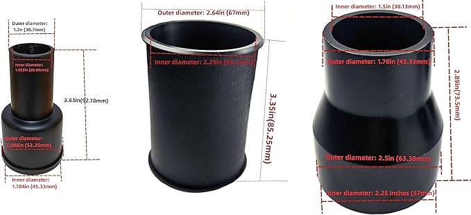 3 Piece Vacuum Adapter Combo Kit Fits Wet Dry Vacuum Cleaners Connector Accessory, Includes a 2-1/2 in. to 1-7/8 in.