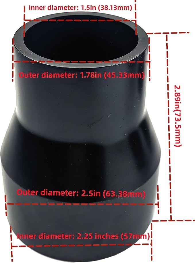 3 Piece Vacuum Adapter Combo Kit Fits Wet Dry Vacuum Cleaners Connector Accessory, Includes a 2-1/2 in. to 1-7/8 in.