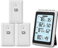 3 Sensor Wireless Indoor Outdoor Thermometer Hygrometer, Digital Temperature Humidity Monitor with Backlit Display, Min/Max