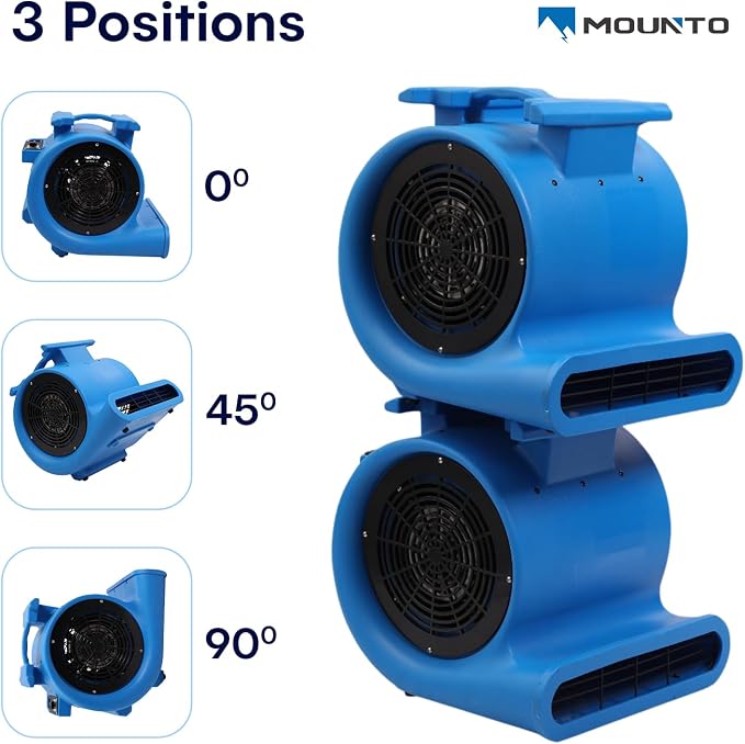 3-Speed Air Mover 1HP 4000+ CFM Monster Floor Blower Carpet Dryers Janitoral Floor Dryer, alternate view 7
