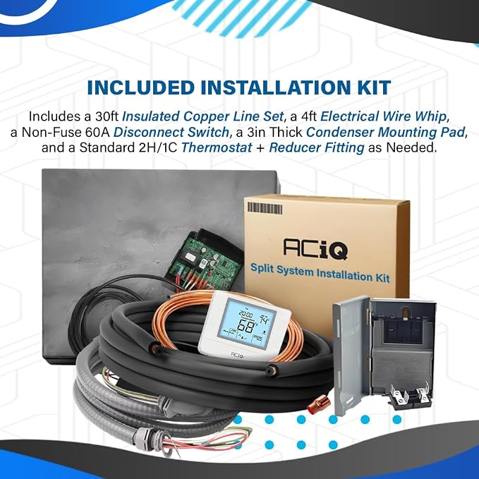 3 Ton 14.3 SEER2 Central Air Conditioner Split System & Mobile Home Coil with 30ft Install Kit - R32 Single, alternate view 7