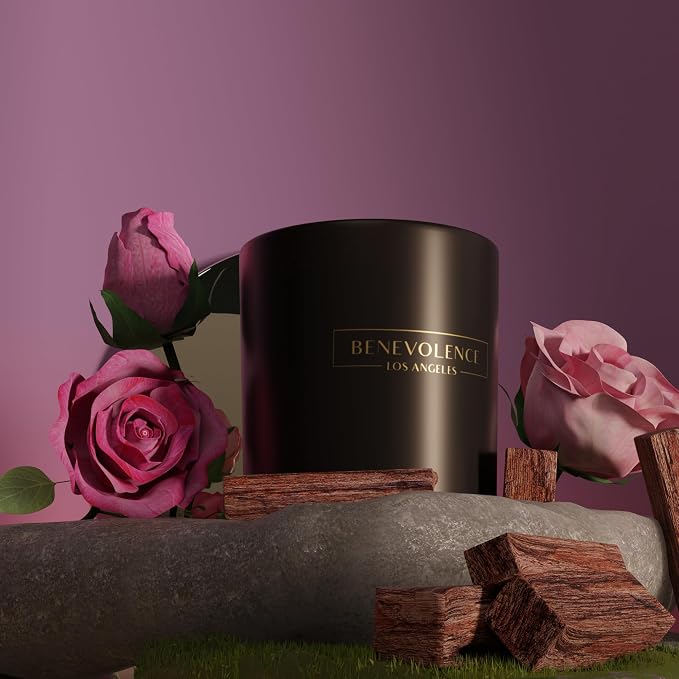 3 Wick Candle, Rose & Sandalwood Large Scented Candle | Soy Candles | Gifts for Women and Men | Home Fragrance | Aromatherapy