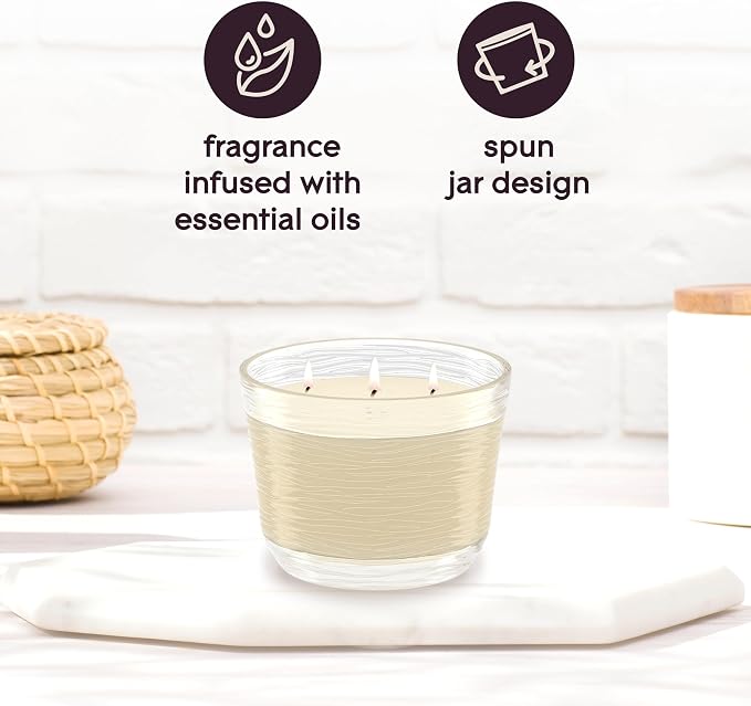 3-Wick Scented Candle Jar, Coastal Sunshine Citrus, Air Freshener Infused with Essential Oils, 6.8 Oz, 3 Count 3 Count 6.8 Oz