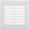 3" x 3" (Duct Opening Size) White Plastic Square Vent Cover - Flat Soffit Air Vent Grille with Mesh Screen - Return Air Grill