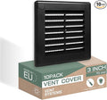 3" x 3" Inch (Opening Dimensions) - Pack of 10 - Plastic Black Soffit Vent Cover - Flat Square Air Vent Grille