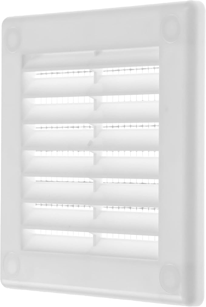 3" x 3" Inch (Opening Dimensions) - Pack of 10 - Plastic White Soffit Vent Cover - Flat Square Air Vent Grille, alternate