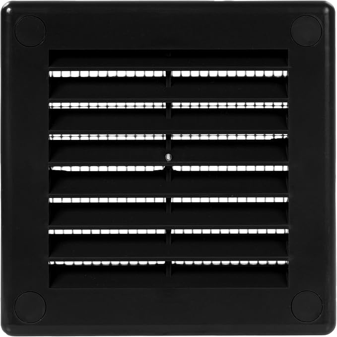 3" x 3" Inch (Opening Dimensions) - Pack of 5 - Plastic Black Soffit Vent Cover - Flat Square Air Vent Grille, alternate view