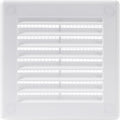 3'' x 3'' Inch Opening Measurement / White Square Vent External Grille with Protective Mesh - Lightweight Plastic Register /