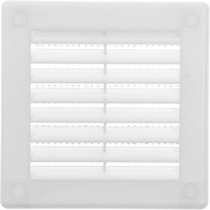 3" x 3" White Plastic Soffit Vent Cover - 2 Pack - Durable Flat Square Air Vent Grille with Built-in Mesh –, alternate view 6