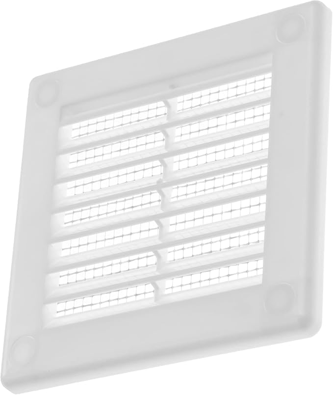 3" x 3" White Plastic Soffit Vent Cover - 2 Pack - Durable Flat Square Air Vent Grille with Built-in Mesh –, alternate view 8