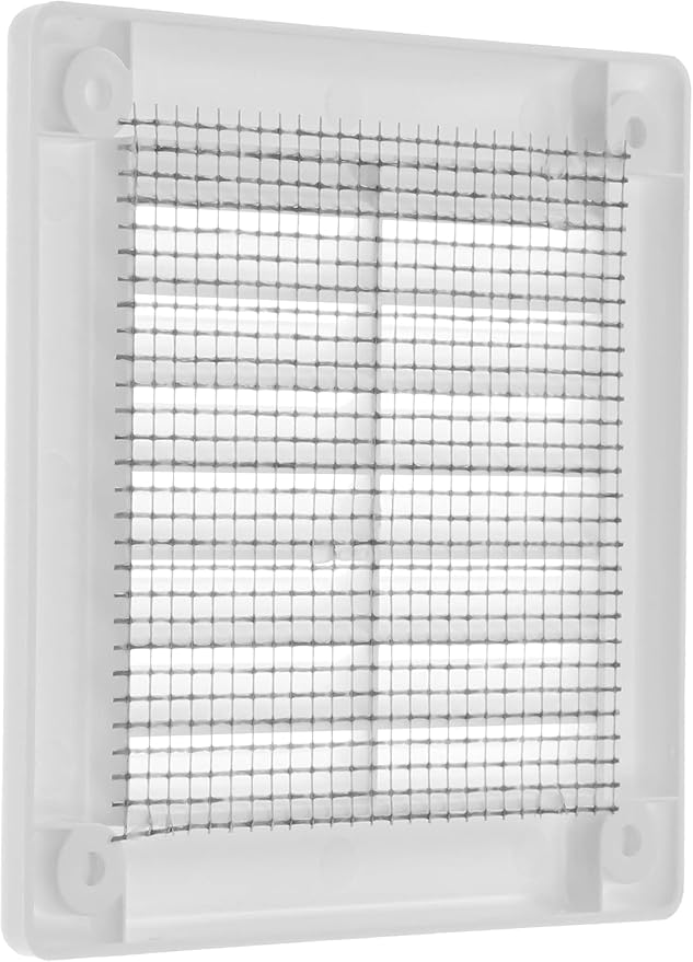 3" x 3" White Plastic Soffit Vent Cover - 2 Pack - Durable Flat Square Air Vent Grille with Built-in Mesh –, alternate view 9