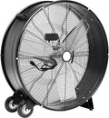 30" 300W High-Velocity Heavy-Duty Industrial Drum Fan for Cooling, Metal Housing, UL-Certified Safety Compliance, 2 Speeds